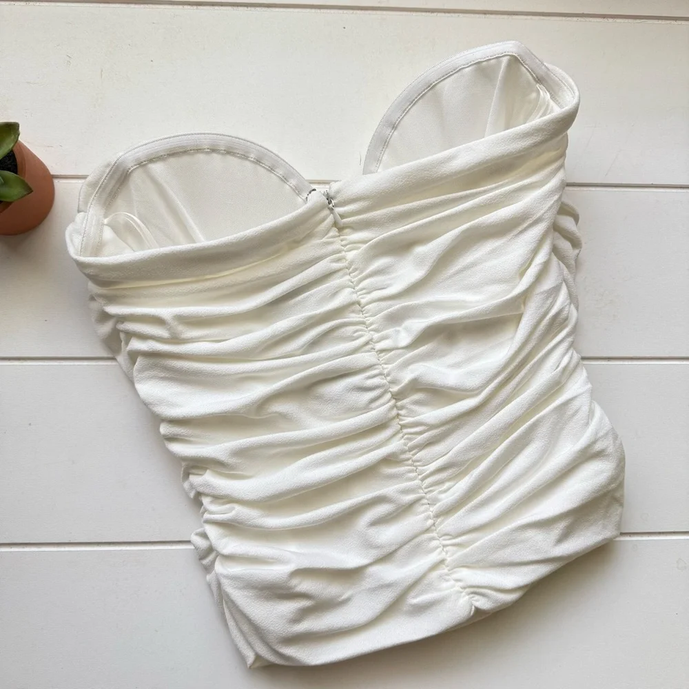 White Strapless Top - Picture 2 of 7